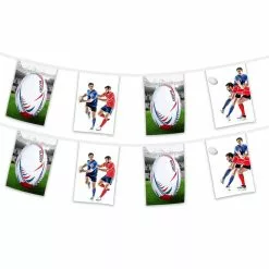 Guirlande Sport Rugby 5 M 8 Fanions Papier 20x30cm