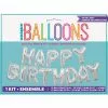 Kit Guirlande Ballons Mylar- Argent 36cm Happy Birthday
