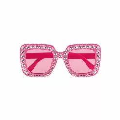 Lunettes Party Bling Bling Rose Vif