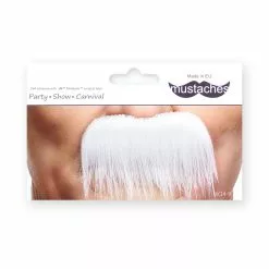 Moustache Brosse - Blanche (007) -Halloween Costumes Ventes moustache brosse 007 blanc 2