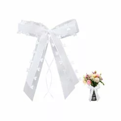 Noeuds Ruban Blanc/ Coeur Blanc X 12 25 X 13 Cm