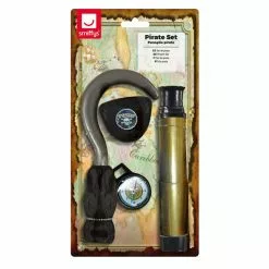 Panoplie Pirate Avec Crochet, Téléscope, Compas Et Cache-oeil
