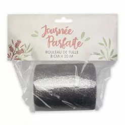 Rouleau De Tulle 8 Cm X 20 M ARGENT GLITTER