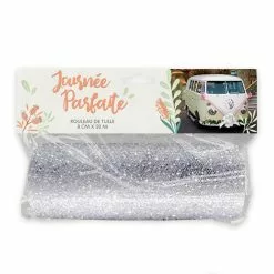 Rouleau De Tulle ARGENT 15 Cm X 9 Mètres GLITTER