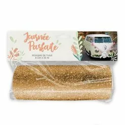 Rouleau De Tulle OR 15 Cm X 9 Mètres GLITTER