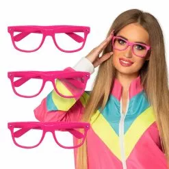 Set 3 Lunettes Party Rose Fluo
