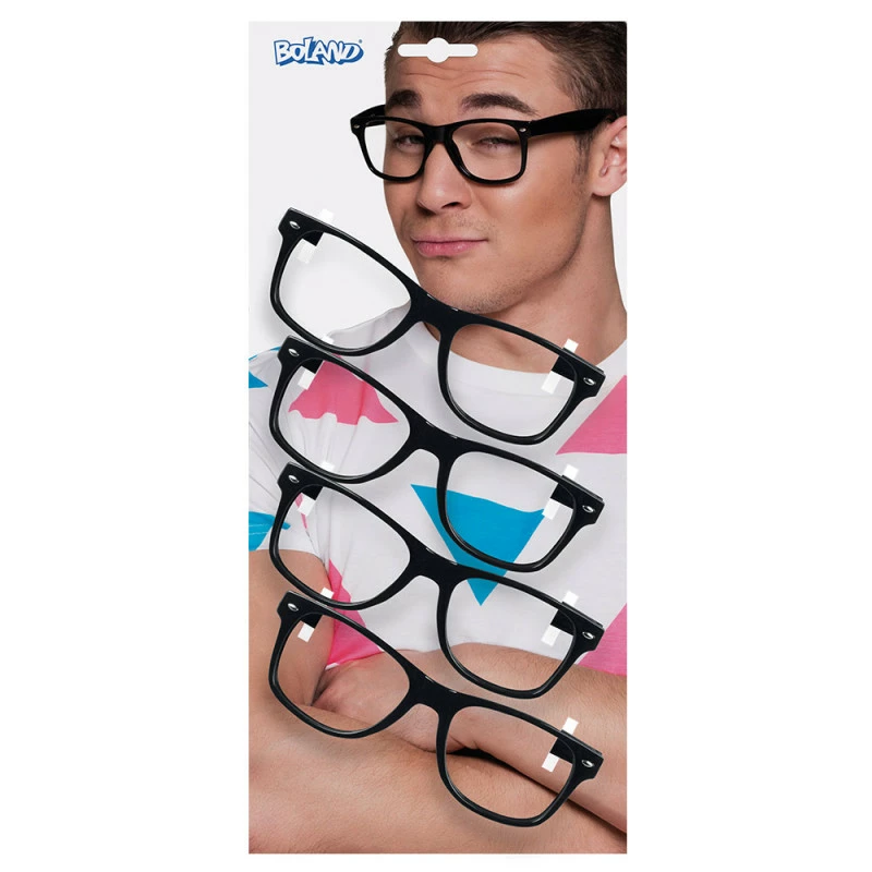 Set 4 Montures Noires Party Lunette (lunette Sans Verre) DESTOCKAGE 1 Set 4 Montures Noires Party Lunette (lunette Sans Verre) DESTOCKAGE