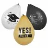 Set 6 Ballons Latex Graduation 3 Couleur S Double Face ( 25 Cm)