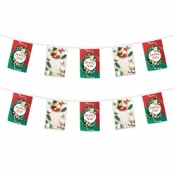 Set De 2 Guirlandes Noel 2.5 M 5 Fanions Papier 20 X 30 Cm