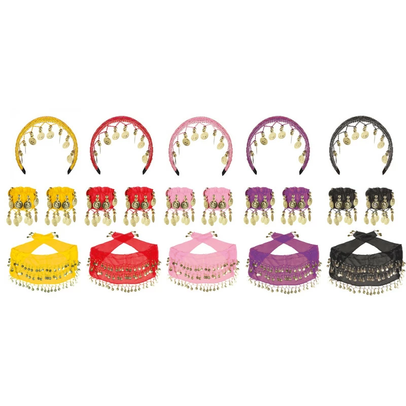 Set Gypsy Bandeau, Bracelets Et Ceinture 5 Couleurs Ass. 2 Set Gypsy Bandeau, Bracelets Et Ceinture 5 Couleurs Ass. – Image 2