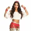 Set Gypsy Rouge Bandeau, Bracelets Et Ceinture