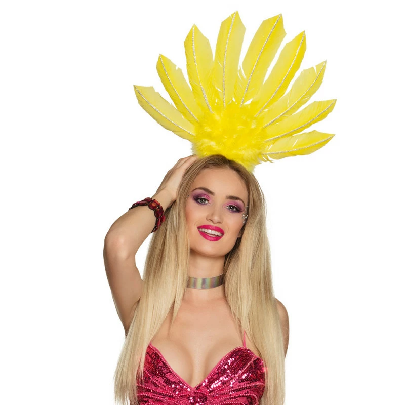 Tiare Plumes Samba Jaune Fluo DESTOCKAGE 2 Tiare Plumes Samba Jaune Fluo DESTOCKAGE – Image 2